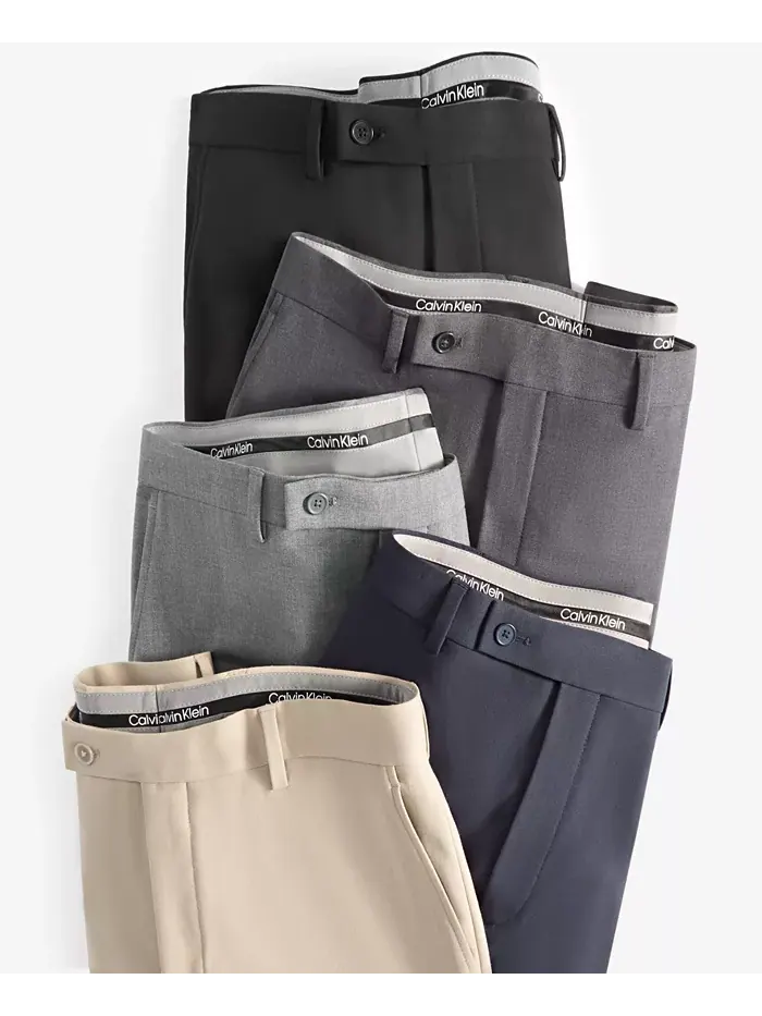 Мужские классические брюки Slim-Fit Calvin Klein — изображение 2 из 2, бежевый