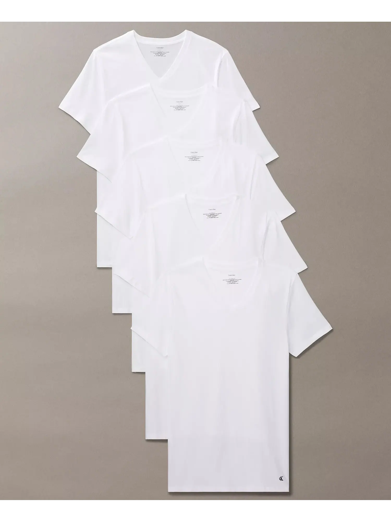 Мужские футболки с V-образным вырезом Cotton Classics Calvin Klein, 5 штук