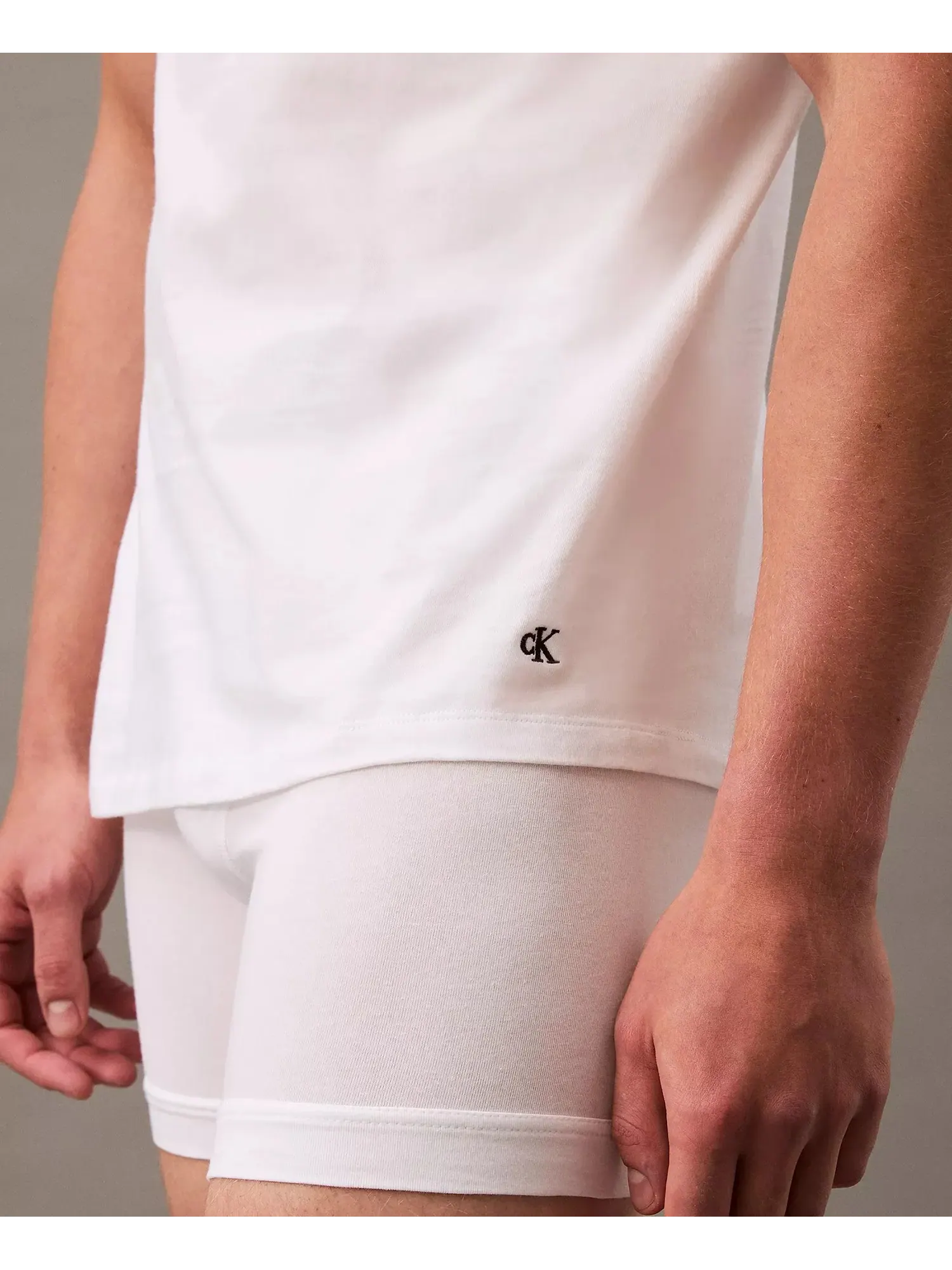 Мужские футболки с V-образным вырезом Cotton Classics Calvin Klein, 5 штук — изображение 3 из 4, белый