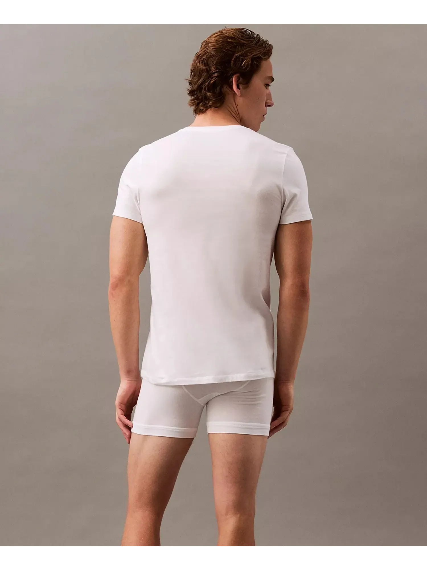 Мужские футболки с V-образным вырезом Cotton Classics Calvin Klein, 5 штук — изображение 4 из 4, белый