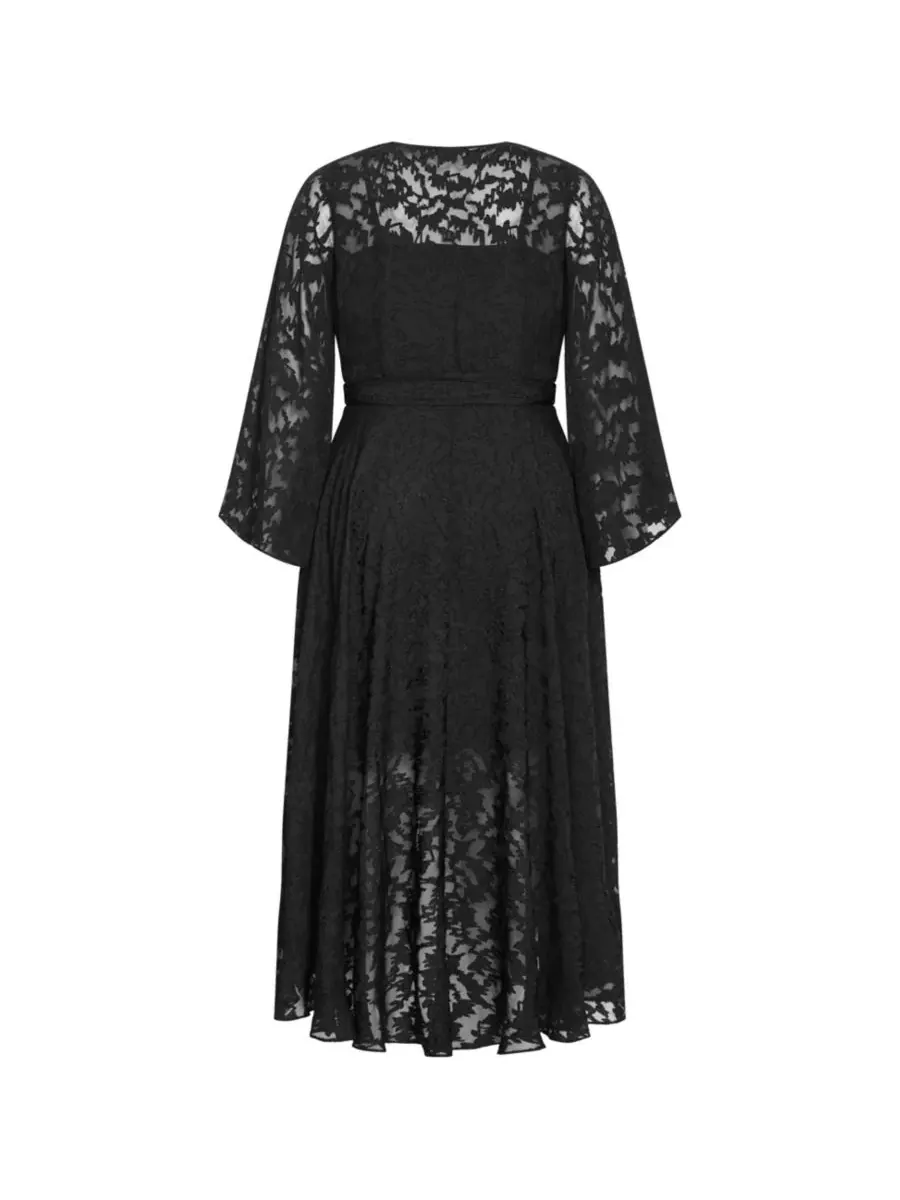 Женское жаккардовое макси-платье Fleetwood CITY CHIC — изображение 3 из 4, черный