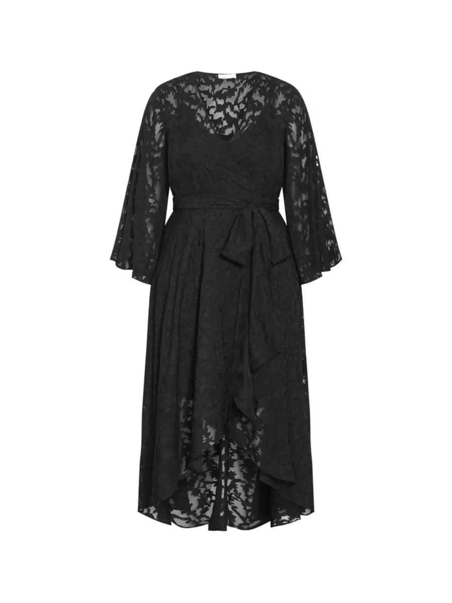 Женское жаккардовое макси-платье Fleetwood CITY CHIC — изображение 4 из 4, черный