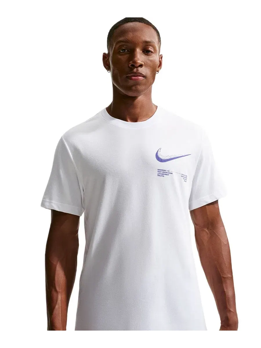 Мужская футболка с коротким рукавом Dri-FIT Nike — изображение 2 из 5, белый/фиолетовый