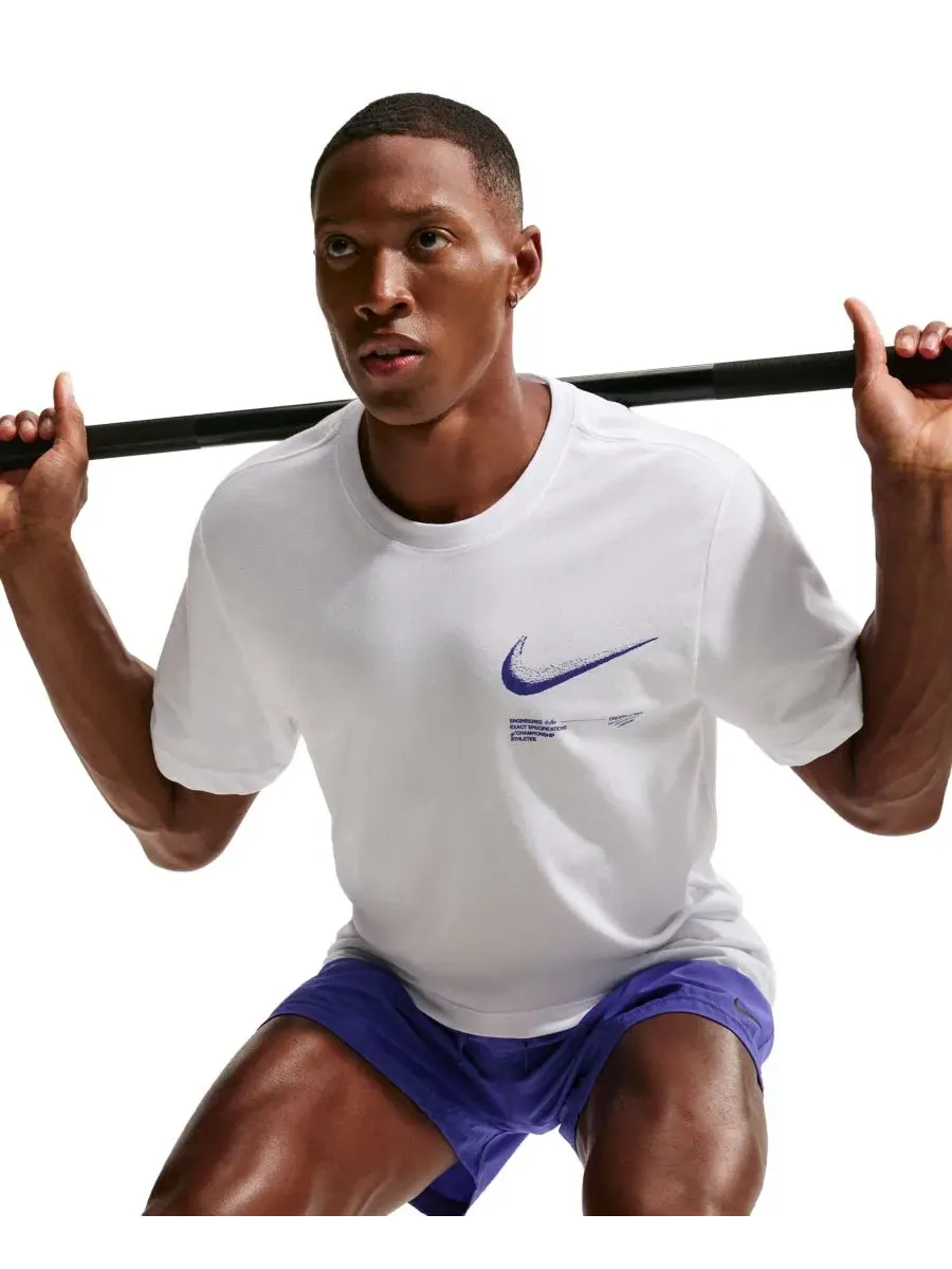 Мужская футболка с коротким рукавом Dri-FIT Nike — изображение 3 из 5, белый/фиолетовый