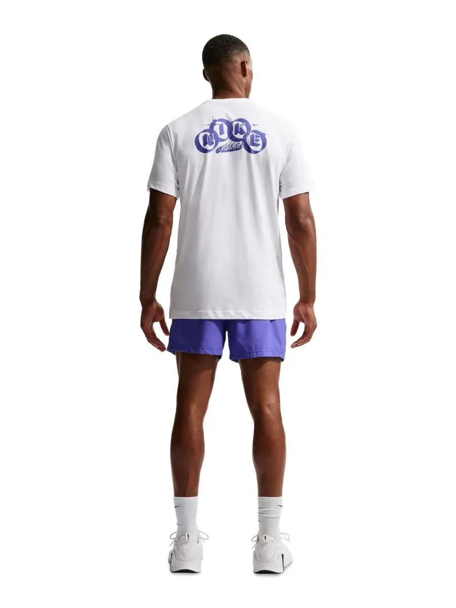 Мужская футболка с коротким рукавом Dri-FIT Nike — изображение 5 из 5, белый/фиолетовый