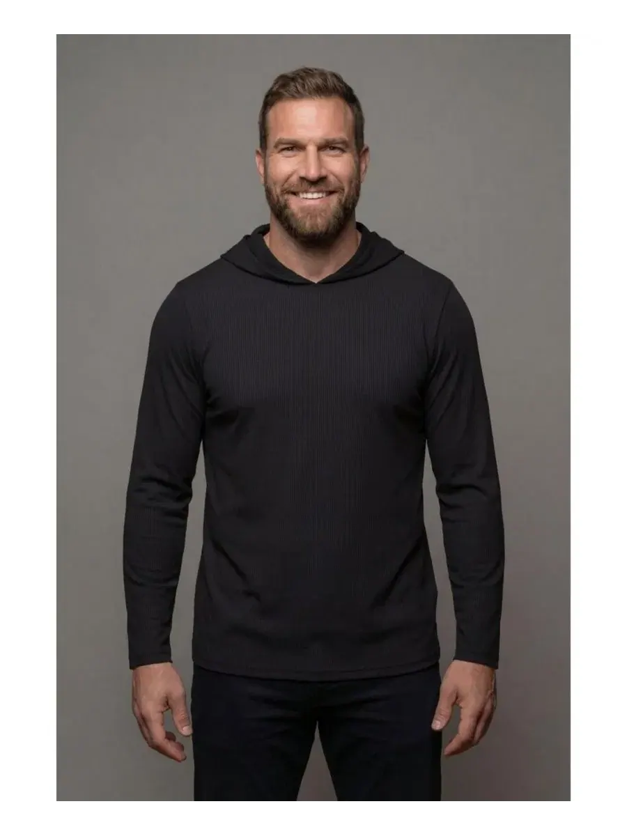 Худи с капюшоном Ribbed Hoodie KingSize — изображение 3 из 3, черный