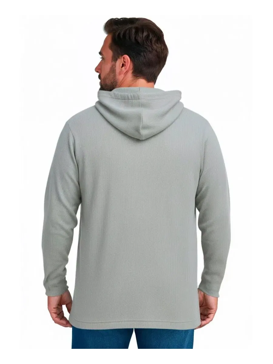 Худи с капюшоном Ribbed Hoodie KingSize — изображение 2 из 3, серый