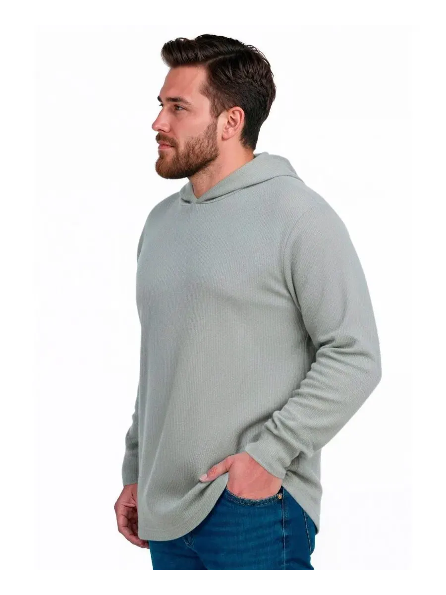 Худи с капюшоном Ribbed Hoodie KingSize — изображение 3 из 3, серый