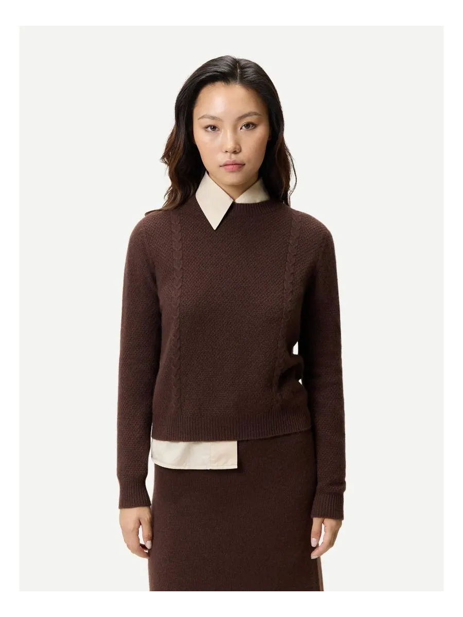Женский укороченный кашемировый свитер с круглым вырезом Gobi Cashmere