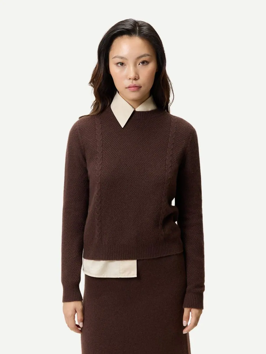 Женский укороченный кашемировый свитер с круглым вырезом Gobi Cashmere