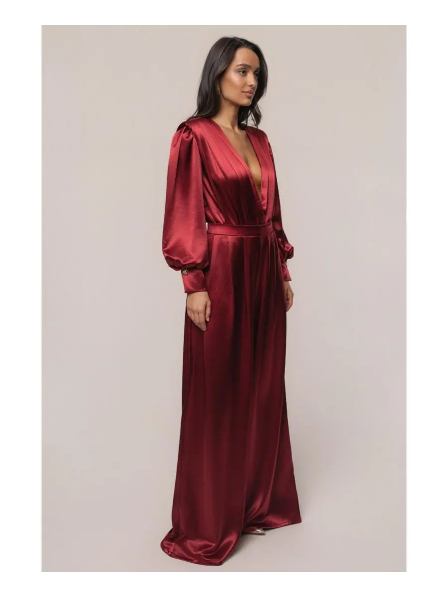 Женские плиссированные брюки Satin Bliss JLUXLABEL — изображение 6 из 8, красный