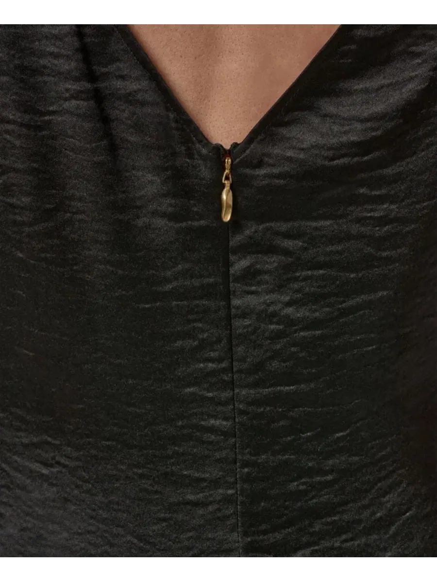 Платье-трапеция миди без рукавов с драпировкой Donna Karan New York — изображение 4 из 7, черный черный