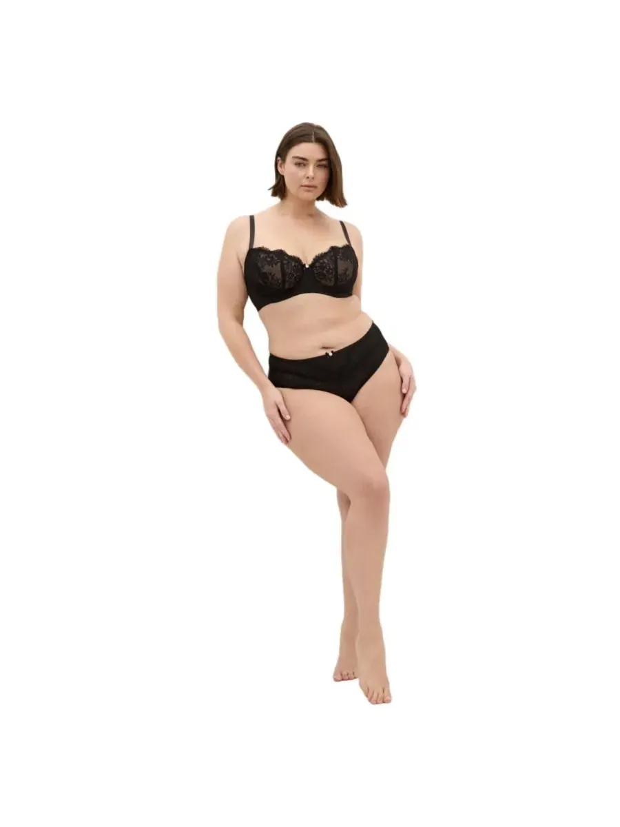 Бюстгальтер с косточками и поролоновой чашкой Poppy Demi Underwire CITY CHIC — изображение 2 из 5, черный