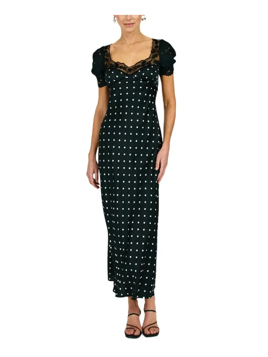Макси-платье с принтом в горошек Sophie Polka Dot Line & Dot — черный