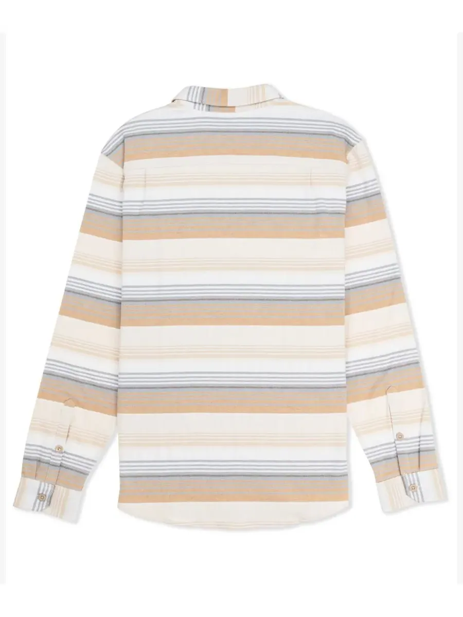 Мужская эластичная рубашка Portland Stripe Hurley — изображение 3 из 4, светлый бежевый/белый