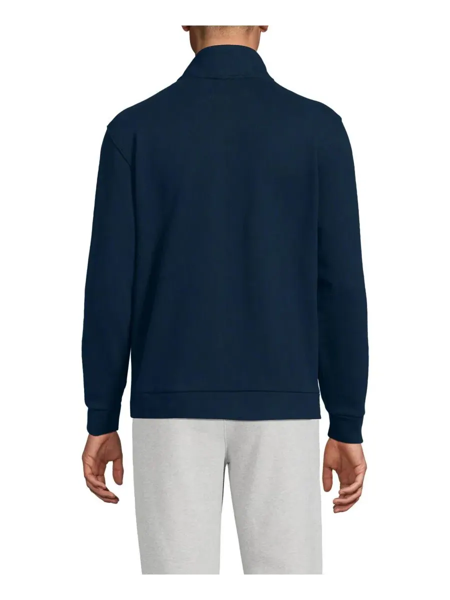 Свитшот с воротником-стойкой и молнией 3/4 Serious Sweats Quarter Zip Lands' End — изображение 2 из 3, темно-синий