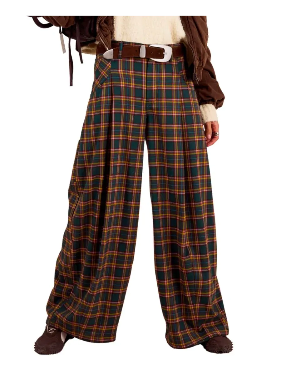 Брюки свободного кроя с принтом About It Baggy Wide-Leg Free People