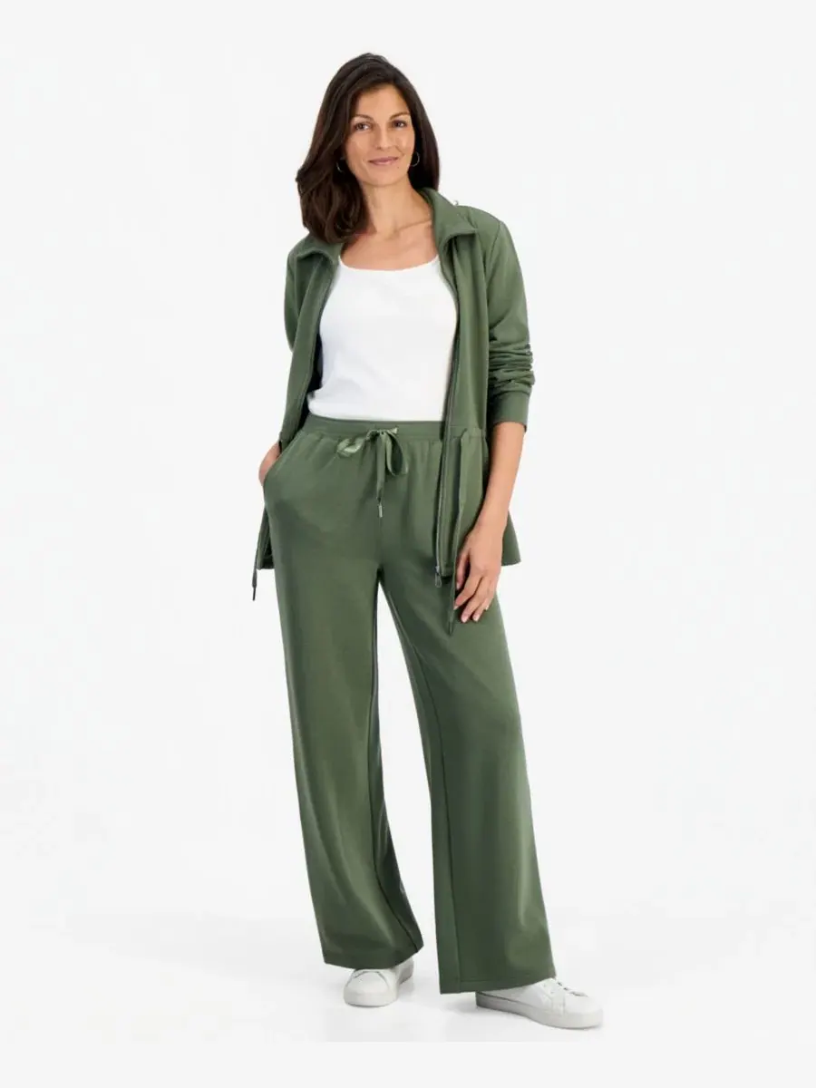 Женские широкие брюки из флиса LuxLounge Pull-On Style & Co — изображение 1 из 3, зеленый