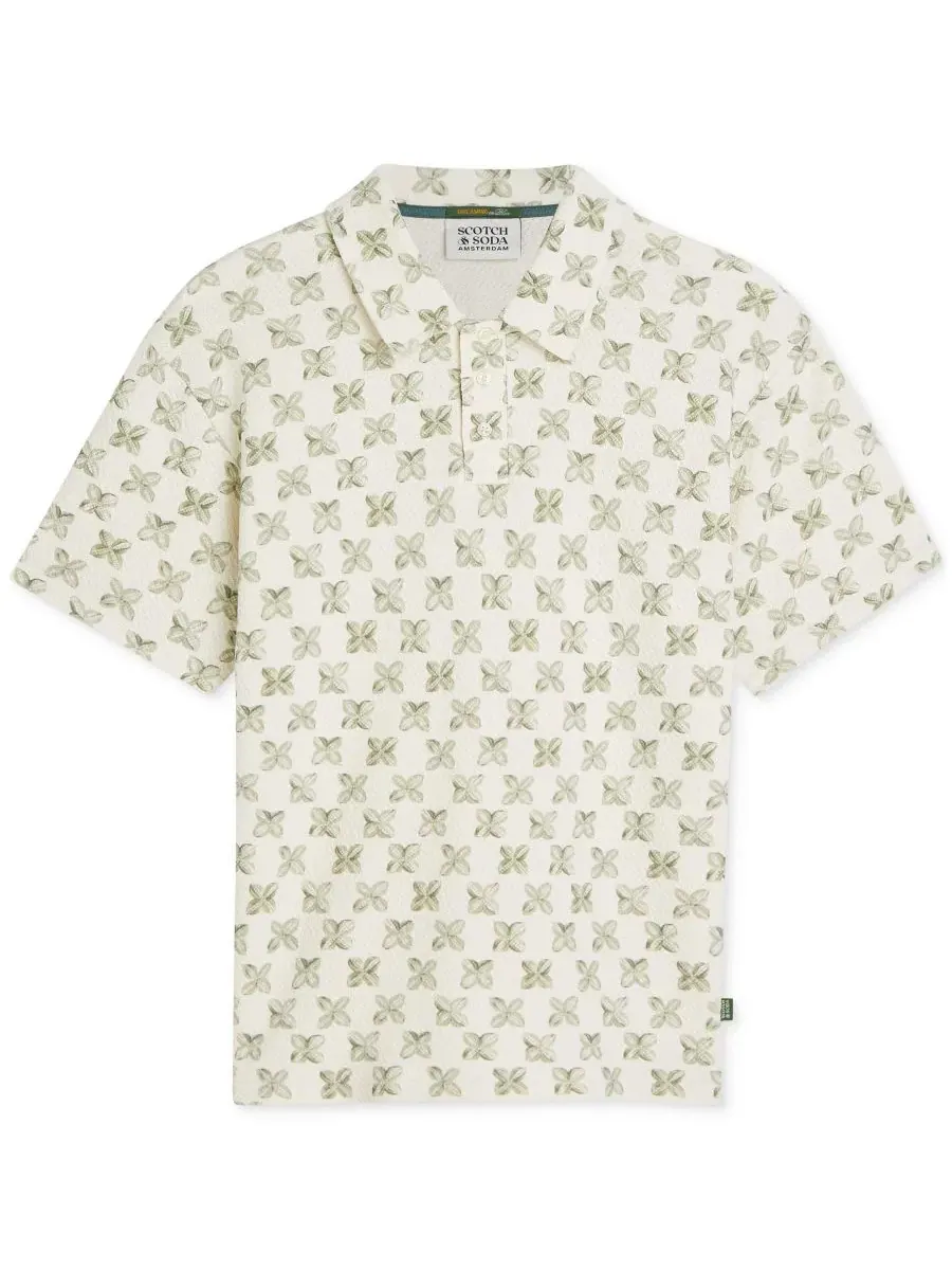 Мужская футболка-поло с коротким рукавом и принтом SCOTCH & SODA — изображение 5 из 6, оливковый