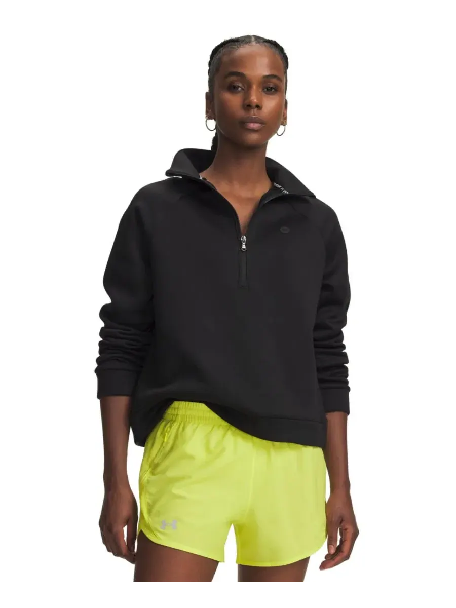 Худи с полузамком, флисовое, длиной 56-64 см, модель Women's Fleece Zipper Sweatshirt Under Armour — изображение 1 из 7