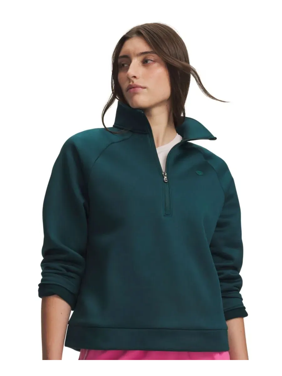 Худи с полузамком, флисовое, длиной 56-64 см, модель Women's Fleece Zipper Sweatshirt Under Armour — изображение 7 из 7