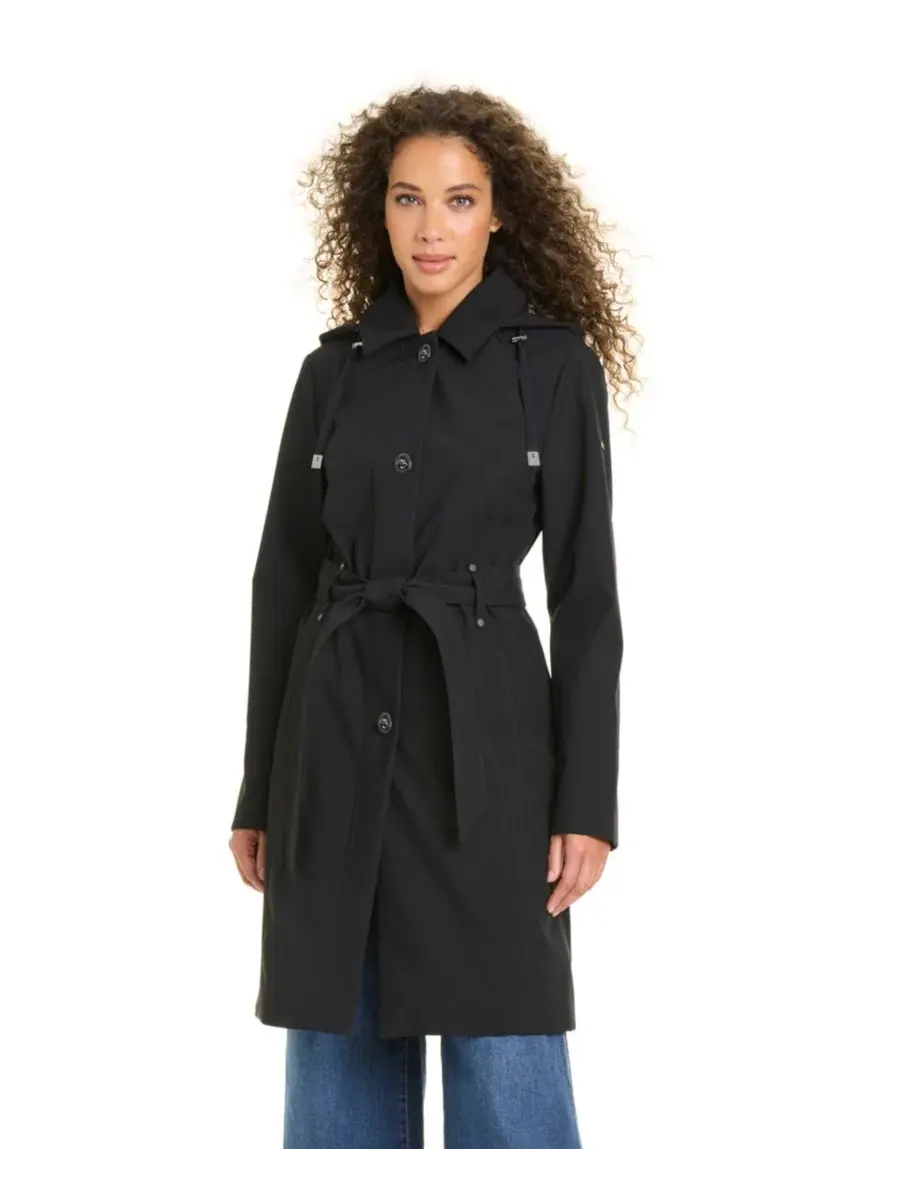 Пальто с поясом из софтшелла, модель Belted Softshell Coat Jones New York