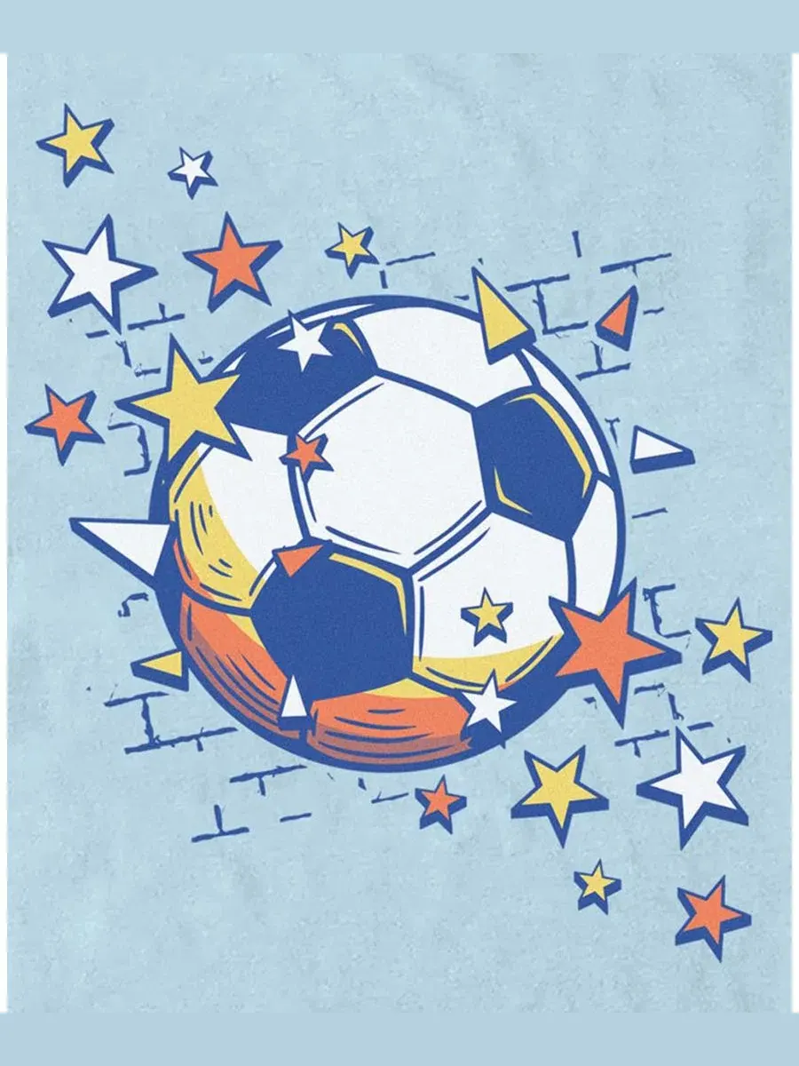 Футболка с графическим принтом Soccer Ball Fifth Sun — изображение 3 из 3, светлый синий