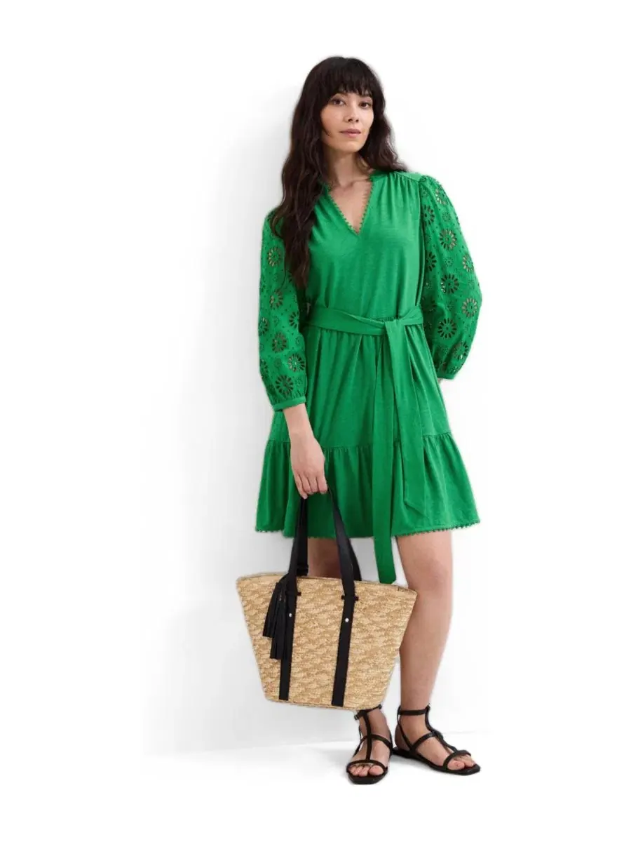 Платье-трапеция с цветочными рукавами Florie Green Phase Eight — изображение 2 из 6, зеленый