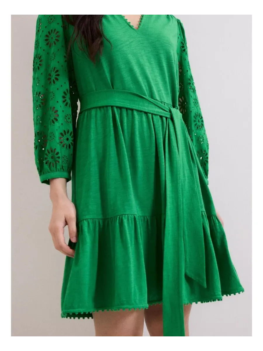 Платье-трапеция с цветочными рукавами Florie Green Phase Eight — изображение 4 из 6, зеленый