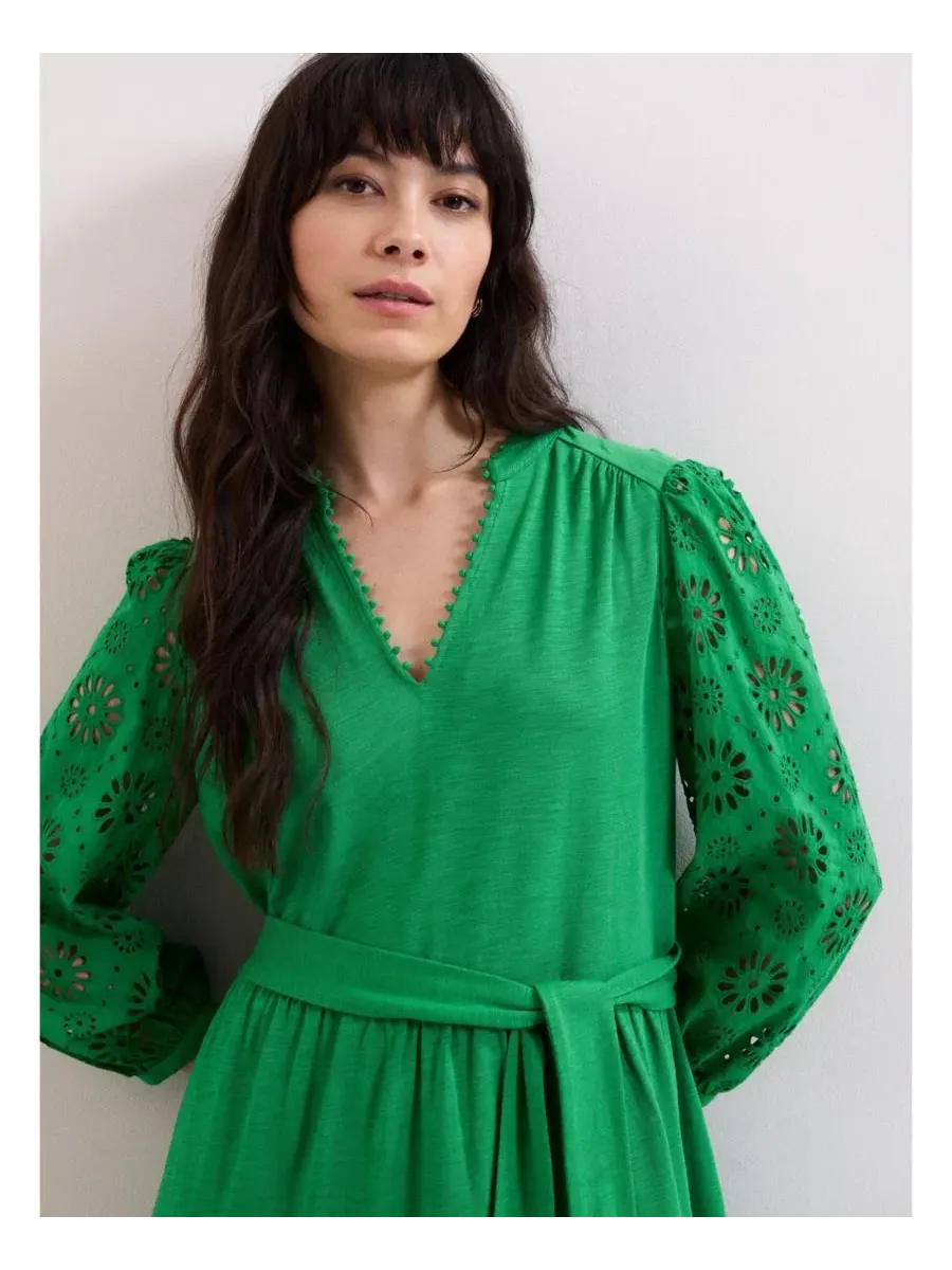 Платье-трапеция с цветочными рукавами Florie Green Phase Eight — изображение 5 из 6, зеленый