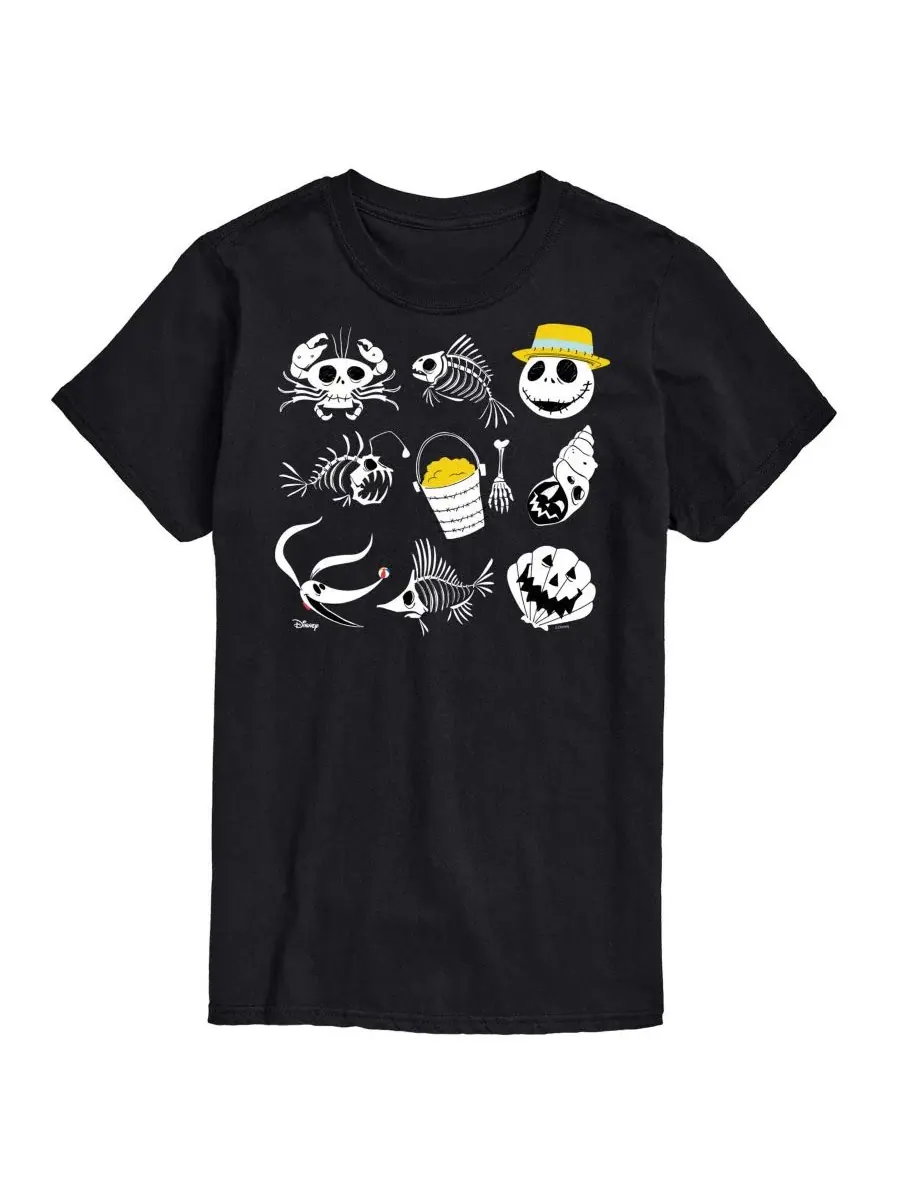 Футболка с принтом The Nightmare Before Christmas Beach Crew Grid AIRWAVES — изображение 1 из 3, черный