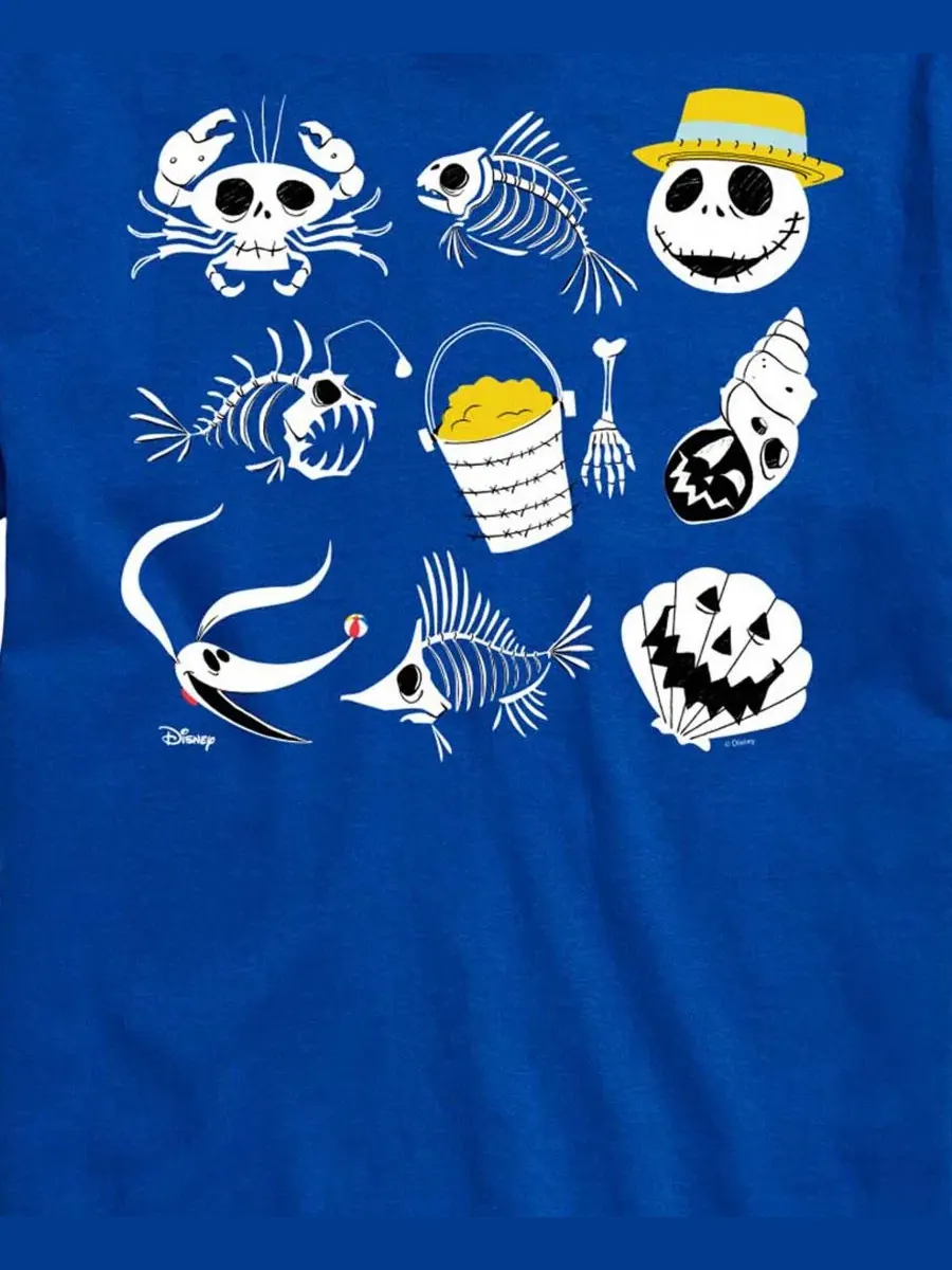 Футболка с коротким рукавом, с принтом, The Nightmare Before Christmas Beach Crew Grid AIRWAVES — изображение 3 из 3, синий