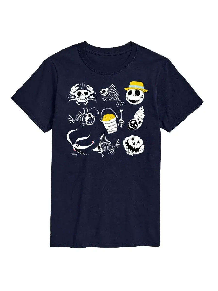 Футболка с принтом The Nightmare Before Christmas Beach Crew Grid AIRWAVES — изображение 1 из 3, темно-синий