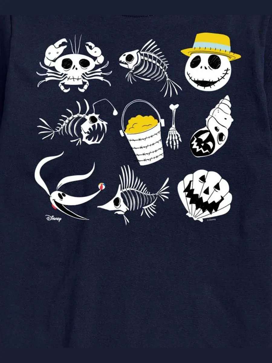 Футболка с принтом The Nightmare Before Christmas Beach Crew Grid AIRWAVES — изображение 3 из 3, темно-синий