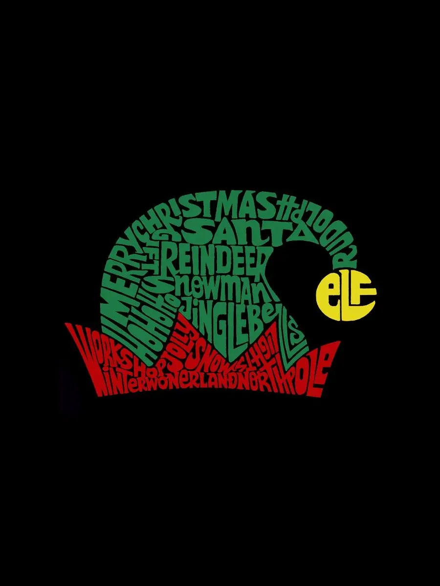 Футболка мужская с принтом Elf Hat Graphic LA Pop Art — изображение 4 из 4, черный