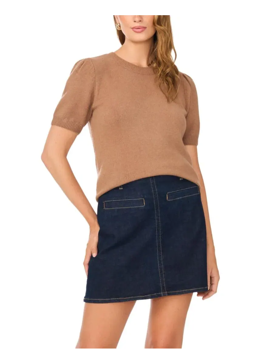 Свитер с коротким рукавом и круглым вырезом Vince Camuto