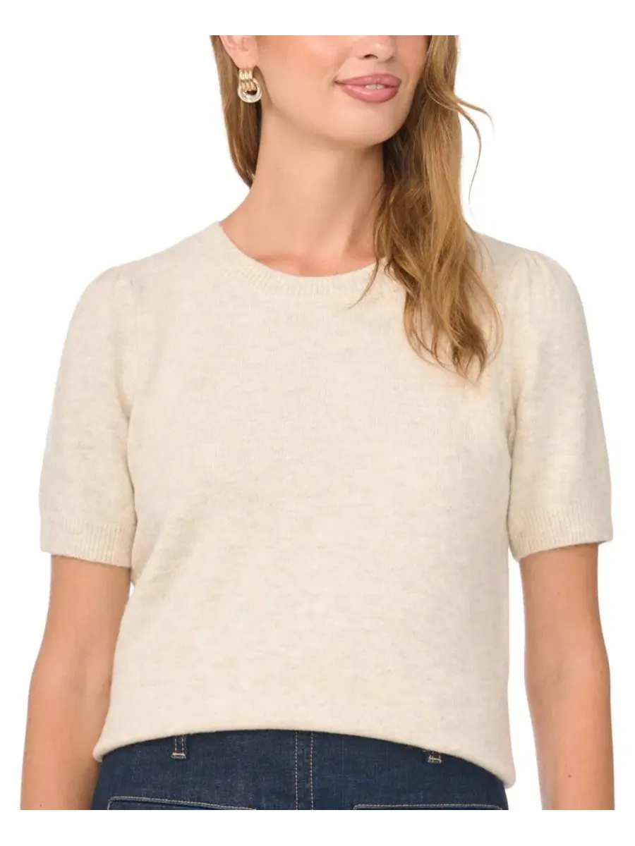 Свитер с коротким рукавом и круглым вырезом Vince Camuto, Malted