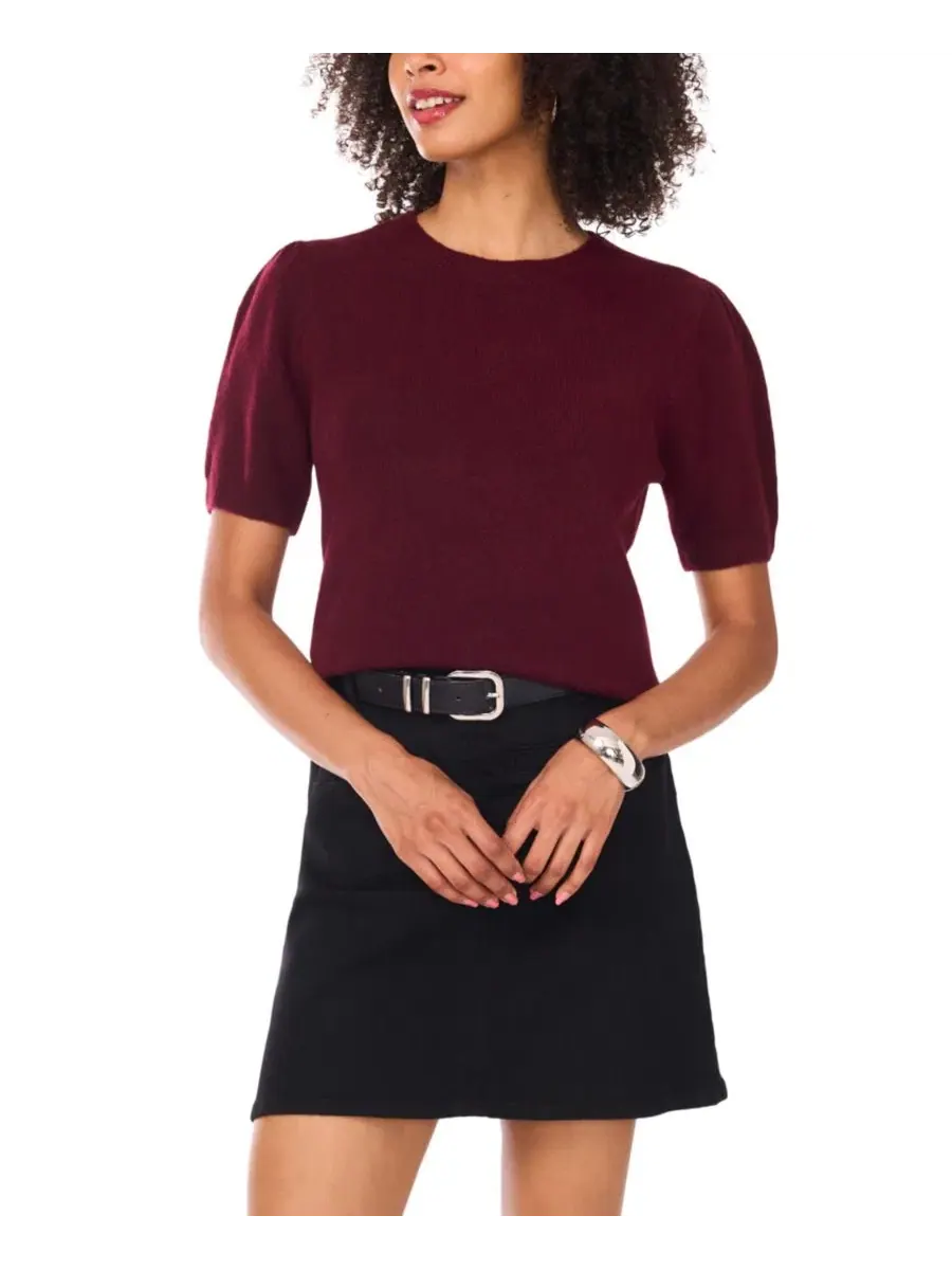 Свитер с коротким рукавом и круглым вырезом Vince Camuto