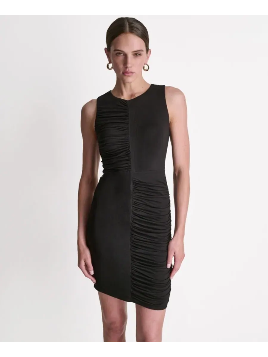 Платье-миди с защипами, без рукавов BCBG — изображение 1 из 6, черный