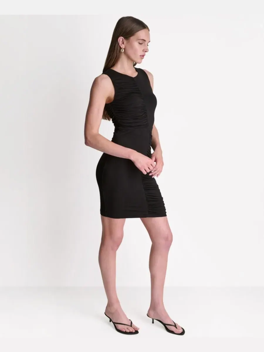 Платье-миди с защипами, без рукавов BCBG — изображение 3 из 6, черный