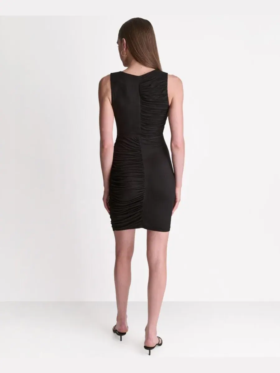Платье-миди с защипами, без рукавов BCBG — изображение 4 из 6, черный