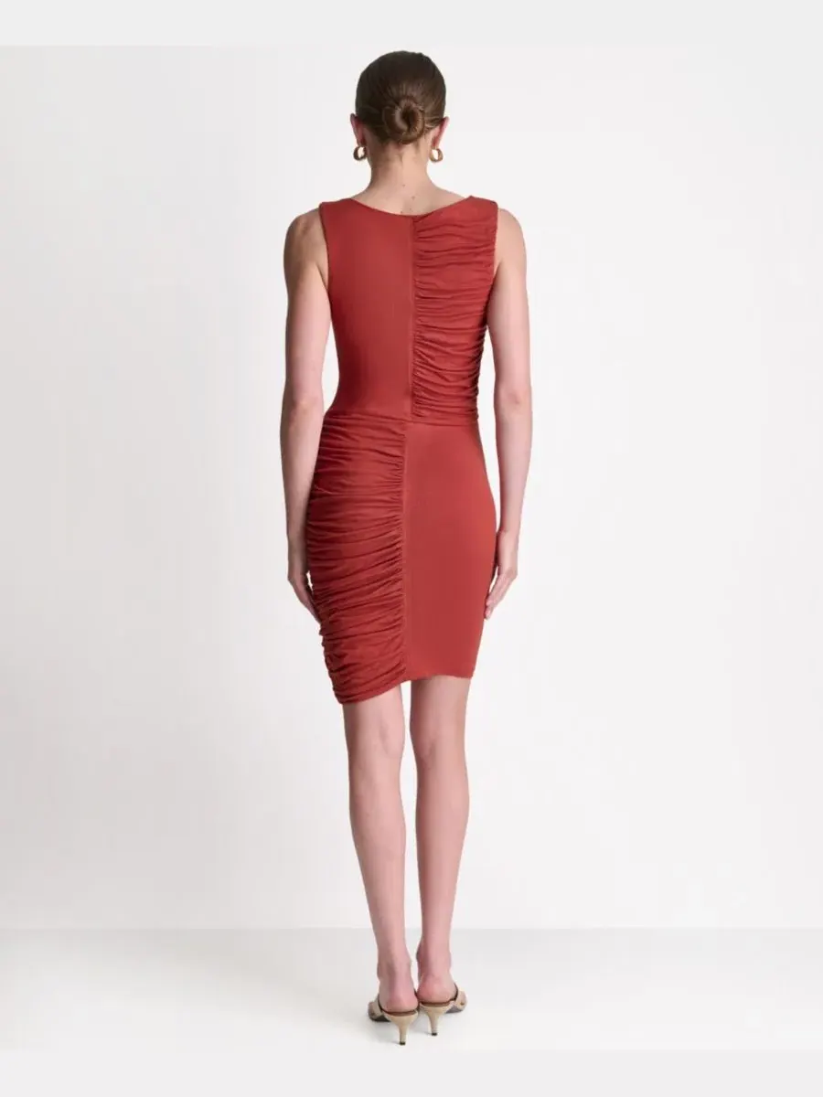 Платье-миди с драпировкой, без рукавов BCBG, Mesa — изображение 4 из 5