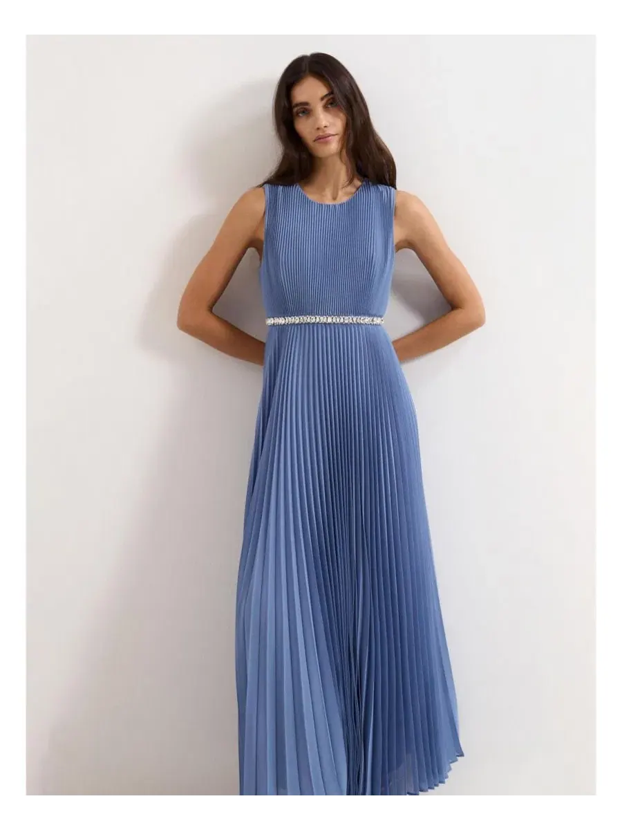 Платье макси с пайетками Anora Maxi Dress Phase Eight — изображение 3 из 8, бледный синий