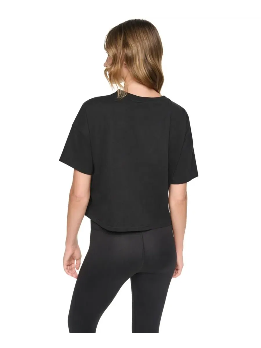 Футболка-кроп с графическим принтом, Graffiti Logo DKNY Sport — изображение 4 из 6, черный
