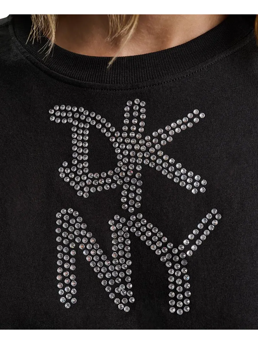 Футболка-кроп с графическим принтом, Graffiti Logo DKNY Sport — изображение 5 из 6, черный