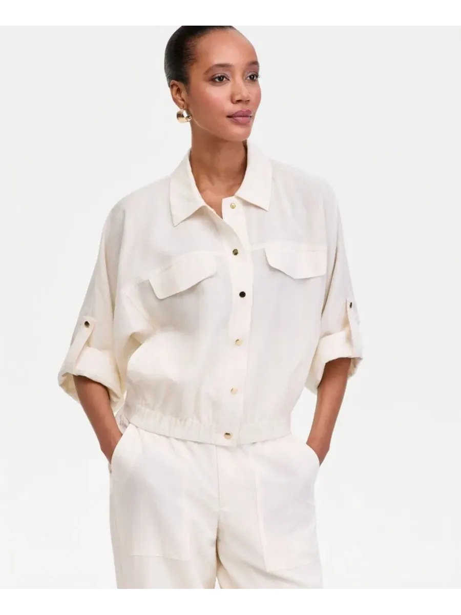 Комплект из рубашки и брюк с драпировкой Vintage Cream I.N.C. International Concepts — изображение 2 из 5, винтажный кремовый