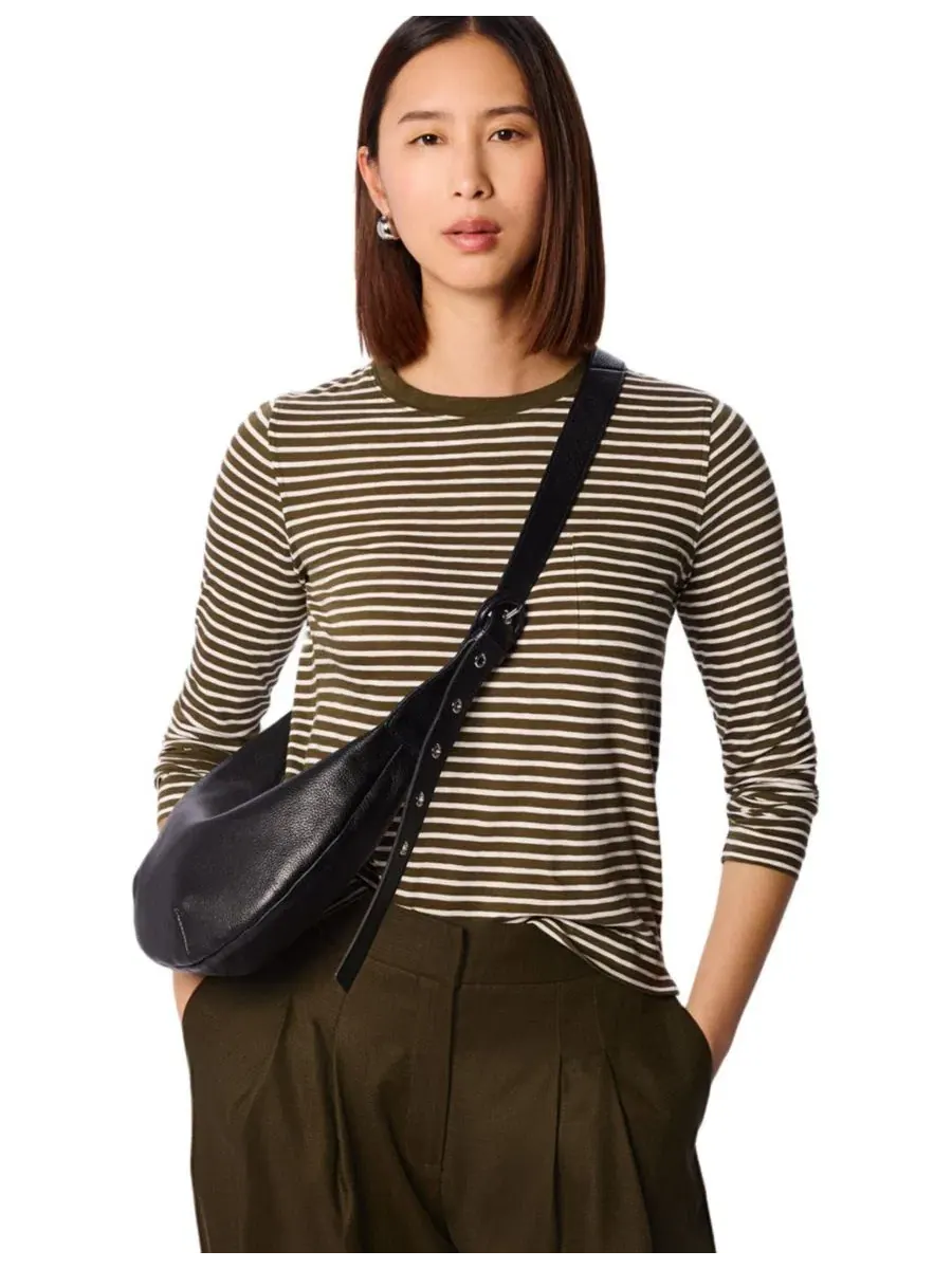 Футболка с принтом Stripe Crew Neck Pocket Top Whistles — мульти