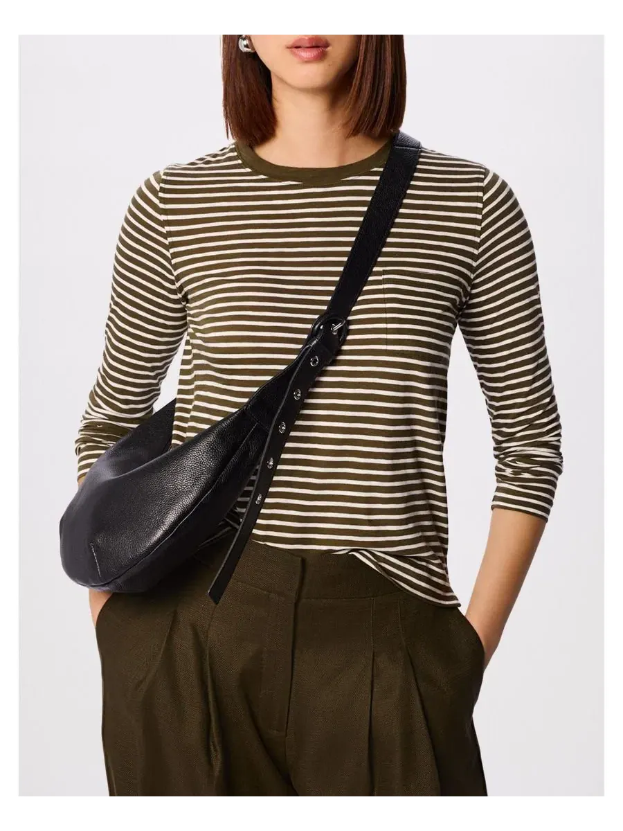 Футболка с принтом Stripe Crew Neck Pocket Top Whistles — изображение 7 из 8, хаки/мульти