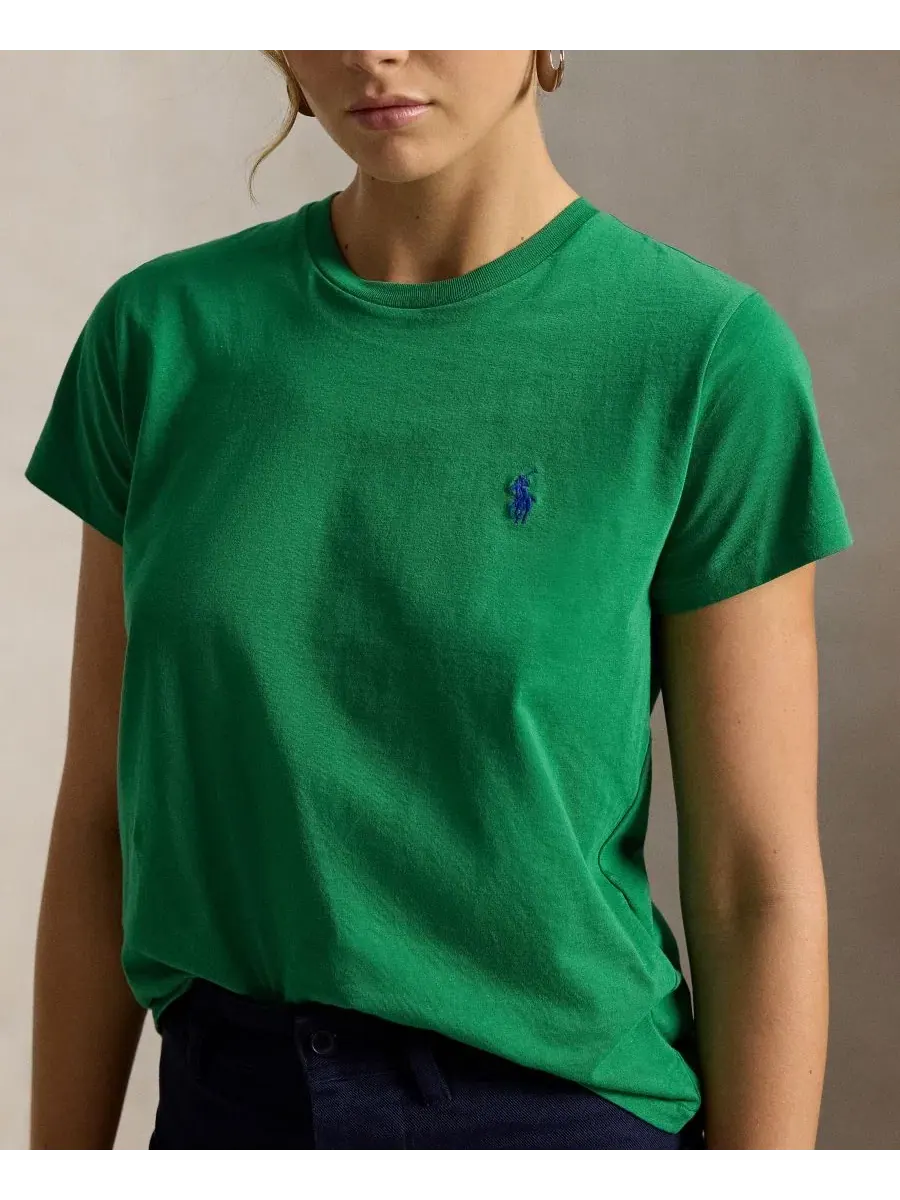 Футболка с круглым вырезом и коротким рукавом, модель Crewneck Polo Ralph Lauren — изображение 3 из 5, зеленый