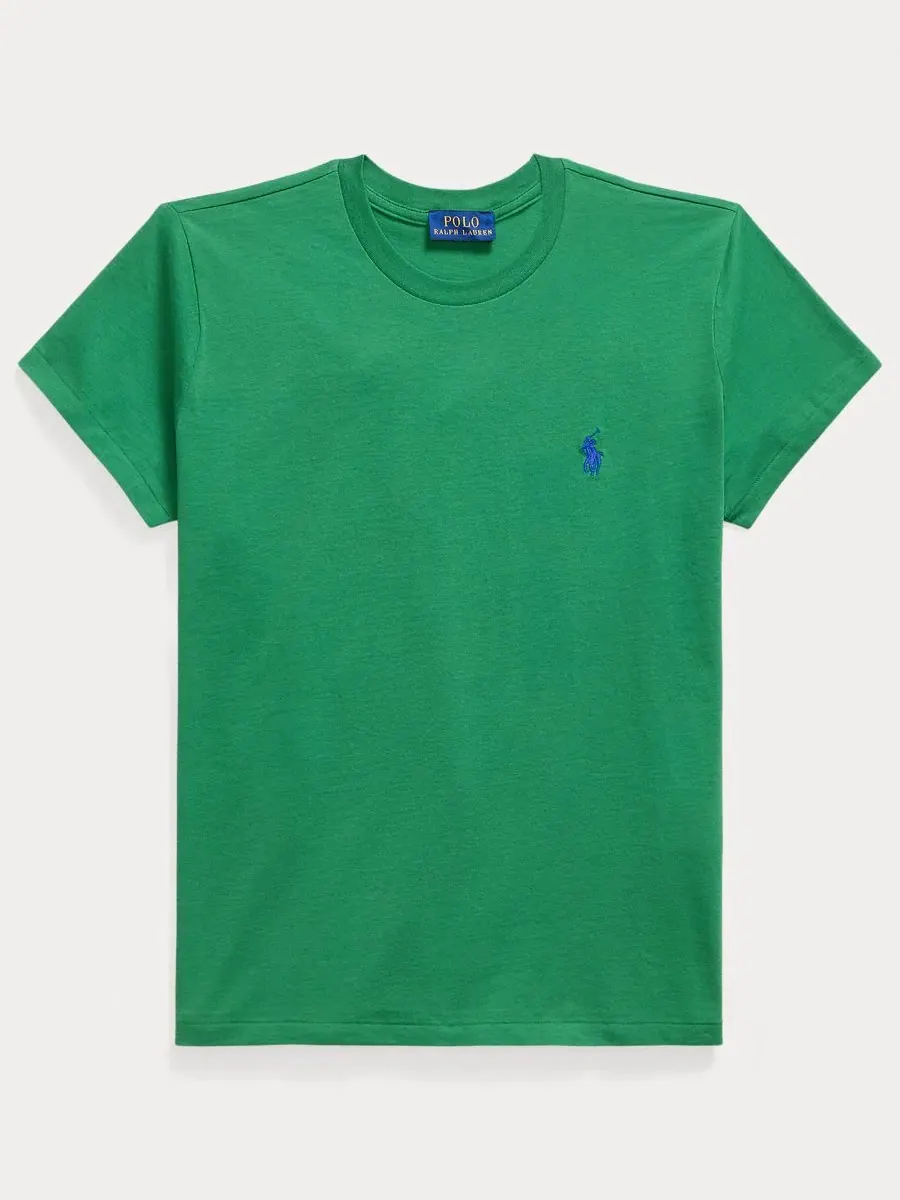 Футболка с круглым вырезом и коротким рукавом, модель Crewneck Polo Ralph Lauren — изображение 5 из 5, зеленый